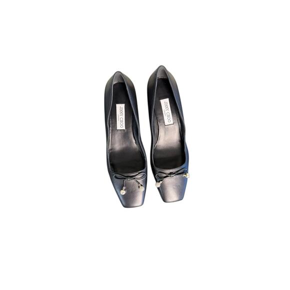 Jimmy Choo NIB Elme 45mm Embellished Leather Pumps in Black Size 39.5 - Picture 3 of 9